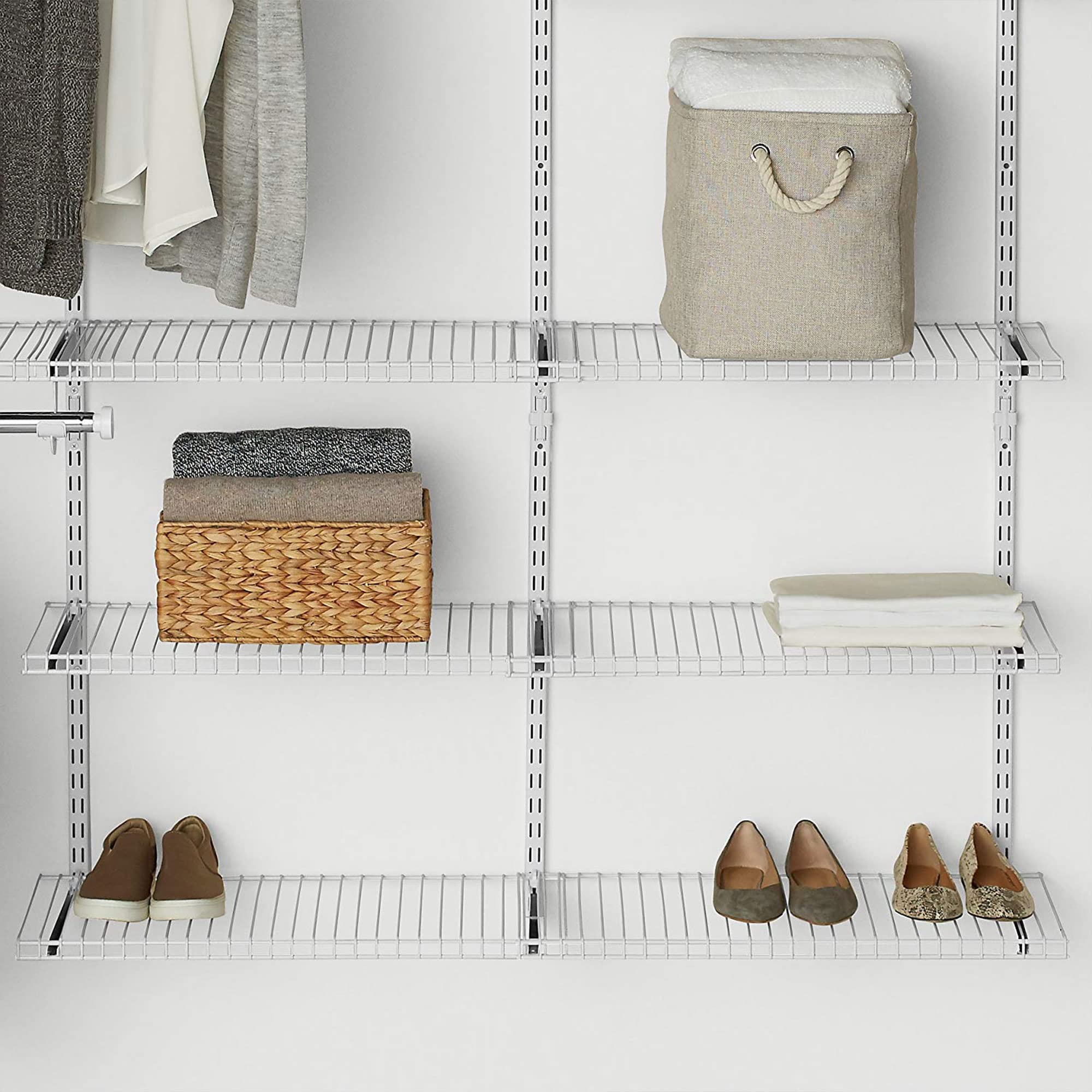 Rubbermaid Configurations 26" Shelving Kit, Set of 2 Shelves (Uprights not included), White, Expandable, Organization for Home/Laundry/Bathroom/Mudroom/Pantry/Linen Closet/Garage - Image 6