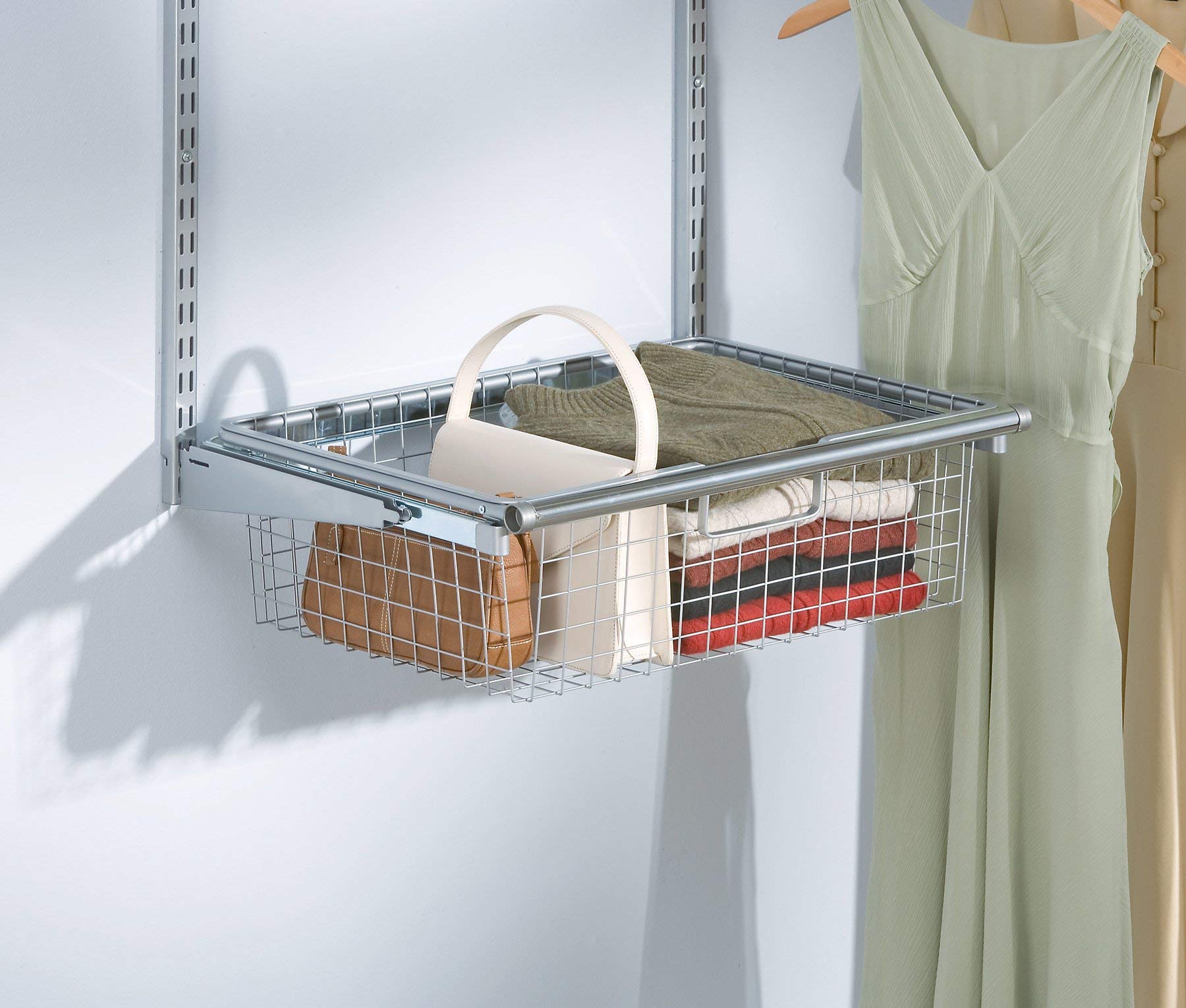 Rubbermaid Configurations Sliding Basket for Closet Drawer Organization, Titanium, Sturdy Slide Out Basket for Home/Laundry/Bathroom/Mudroom/Pantry/Linen Closet - Image 9